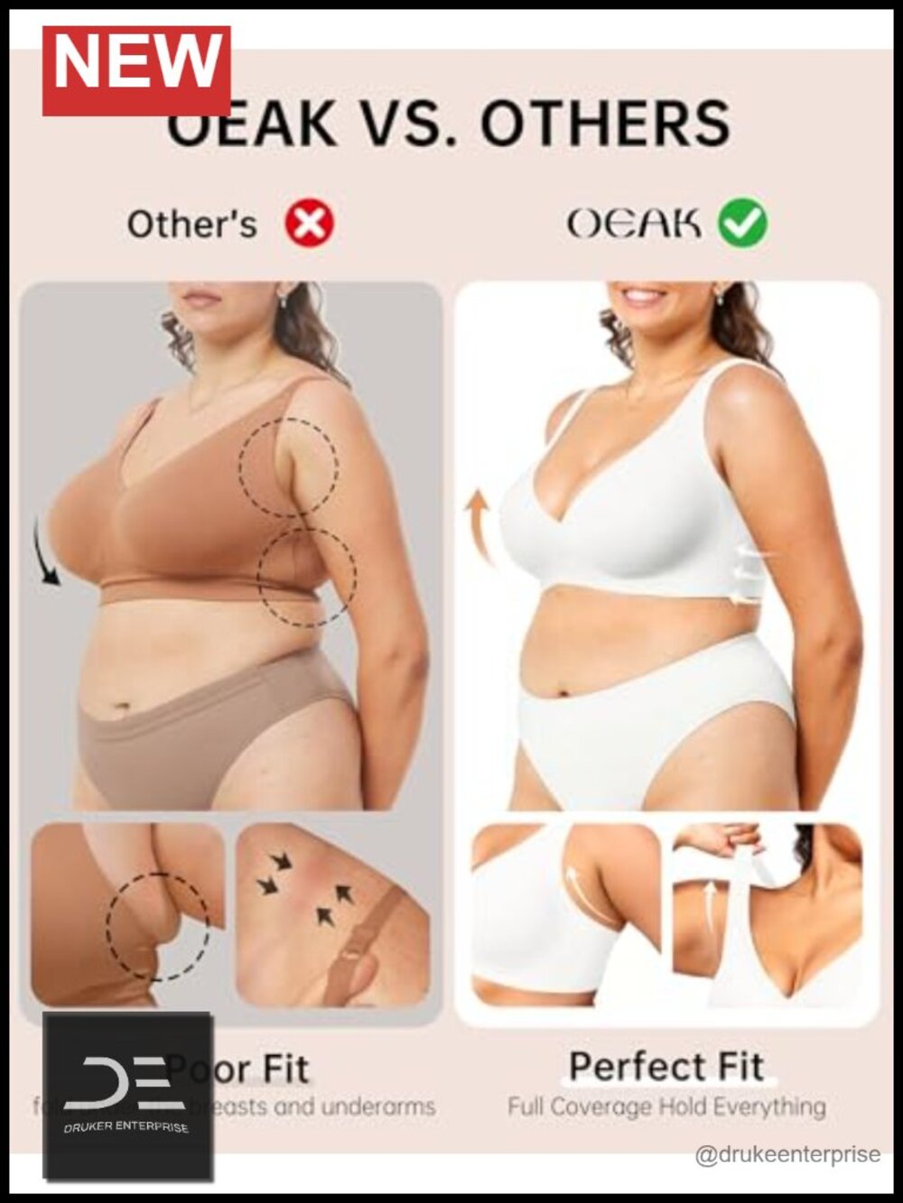 Deep V Wireless Bras Plunge Seamless No Underwire Supportive Push Up Bralettes - Picture 3 of 6